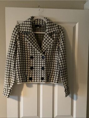 Kut from the Kloth Black & White Houndstooth Peacoat